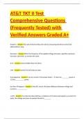 AT&T TKT II Test Comprehensive Questions &lpar;Frequently Tested&rpar; with Verified Answers Graded A&plus;
