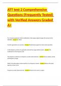 ATT test 2 Comprehensive Questions &lpar;Frequently Tested&rpar; with Verified Answers Graded A&plus;