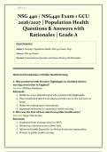 NSG 440 &sol; NSG440 Exam 1 GCU  &vert; 2026&sol;2027 &vert; Population Health &vert; Questions & Answers with Rationales &vert; Grade A &vert; Verified Solutions