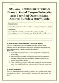 NSG 444 &ndash; Transition to Practice Exam 2 &vert; Grand Canyon University 2026 &vert; Verified Questions and Answers &vert; Grade A Study Guide