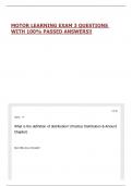 MOTOR LEARNING EXAM 3 QUESTIONS WITH 100&percnt; PASSED ANSWERS&excl;&excl;