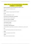 BUNDLE OF AODA EXAMS ALL WITH QUESTIONS AND 100&percnt; CORRECT ANSWERS