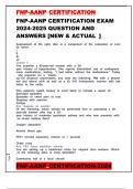 FNP-AANP CERTIFICATION EXAM 2024-2025 QUESTION AND ANSWERS &lbrack;NEW & ACTUAL 56