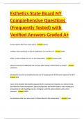 NY Esthetics Written Exam Comprehensive Questions &lpar;Frequently Tested&rpar; with Verified Answers Graded A  Package Deal