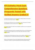 NYS Esthetics Mock Exam Comprehensive Questions &lpar;Frequently Tested&rpar; with Verified Answers Graded A&plus;