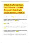 NY Esthetics Written Exam Comprehensive Questions &lpar;Frequently Tested&rpar; with Verified Answers Graded A&plus;
