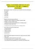 MERA CUSTOMER SERVICE EXAM 2 QUESTIONS AND 100&percnt; CORRECT ANSWERS&excl;