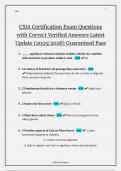 CSIA Certification Exam Questions with Correct Verified Answers Latest Update &lpar;2025&sol;2026&rpar; Guaranteed Pass