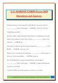 U&period;S&period; MARINE CORPS Exam 2025 Questions and Answers