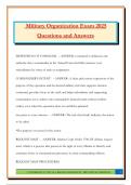Military Organization Exam 2025 Questions and Answers