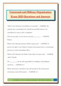 Command and Military Organization Exam 2025 Questions and Answers