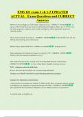 EMS 121 exam 1 ch 1-3 UPDATED  ACTUAL   Exam Questions and CORRECT  Answers
