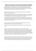 MEDICAL ETHICS EXAM 3 STUDY GUIDE QUESTIONS AND ANSWERS