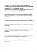 OREGON TATTOO TEST PREP QUESTIONS AND ANSWERS &vert; VERIFIED AND WELL DETAILED ANSWERS GRADED A&plus;&vert; LATEST EXAM UPDATE