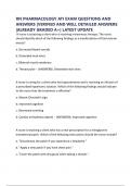 RN PHARMACOLOGY ATI EXAM QUESTIONS AND ANSWERS &vert;VERIFIED AND WELL DETAILED ANSWERS &vert;ALREADY GRADED A&plus;&vert; LATEST UPDATE