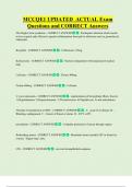 MCCQE1 UPDATED  ACTUAL Exam  Questions and CORRECT Answers 