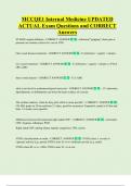 MCCQE1 Internal Medicine UPDATED   ACTUAL Exam Questions and CORRECT  Answers