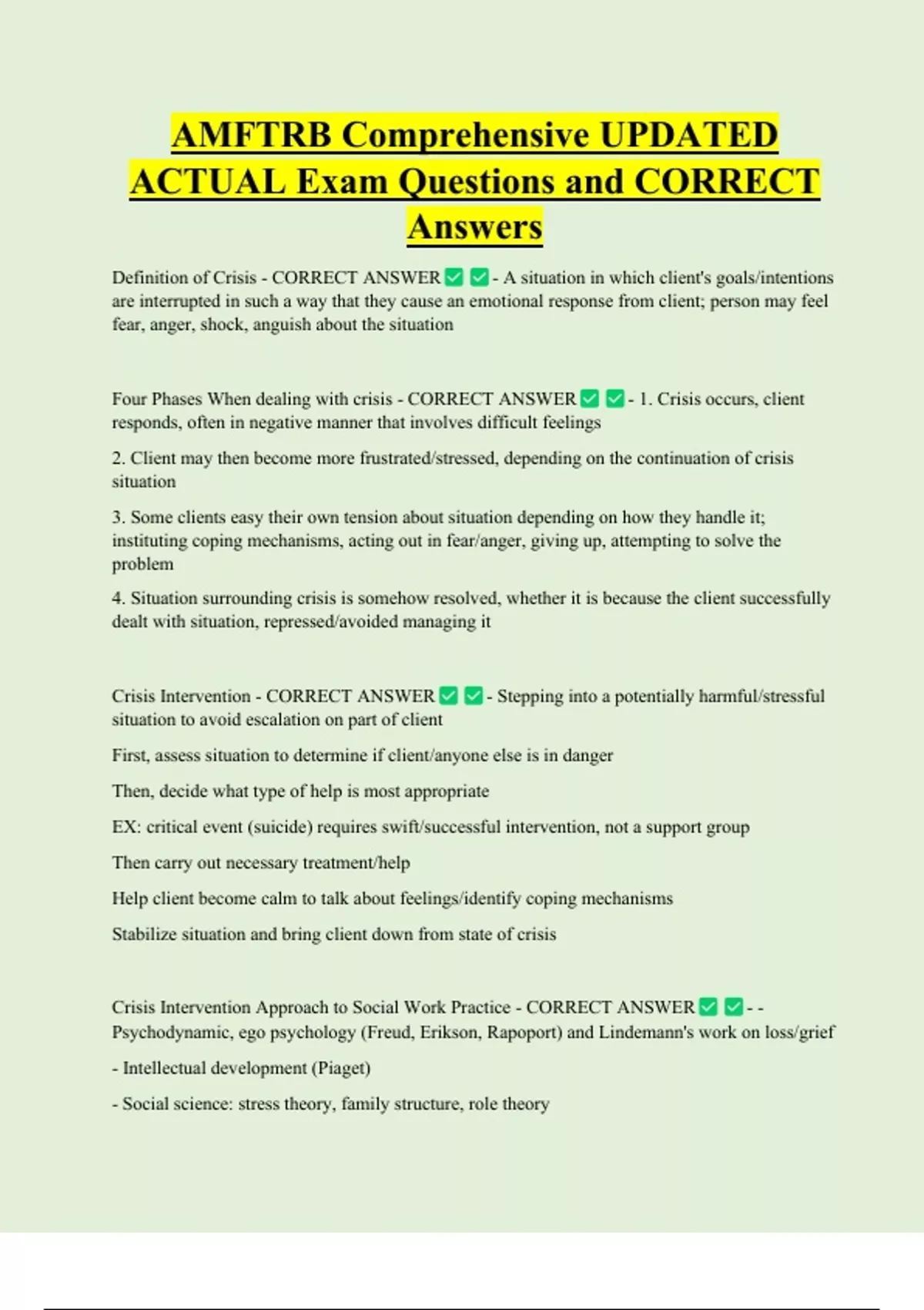 AMFTRB Comprehensive UPDATED ACTUAL Exam Questions and CORRECT Answers ...