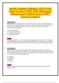  SLP Praxis Exam 2024 &vert; Practice Questions with Correct Answers &vert; Comprehensive Speech-Language Pathology Review