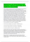 ESSENTIALS OF INVESTMENTS CH 1 CONCEPT CHECKS QUESTIONS WITH COMPLETE SOLUTIONS