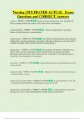 Nursing 122 UPDATED ACTUAL   Exam  Questions and CORRECT Answers 