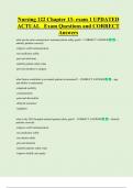 Nursing 122 Chapter 13- exam 1 UPDATED  ACTUAL   Exam Questions and CORRECT  Answers