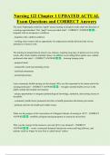 Nursing 122 Chapter 1 UPDATED ACTUAL    Exam Questions and CORRECT Answers 