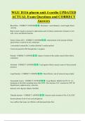 WGU D116 pharm unit 4 cardio UPDATED     ACTUAL Exam Questions and CORRECT  Answers 
