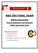 NSG 505 &ndash; Final Exam &lpar;Latest 2026 &sol; 2027&rpar; &ndash; Verified Questions & Detailed Answers &ndash; Wilkes