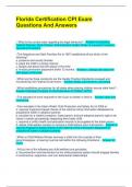 Florida Certification CPI Exam Questions And Answers