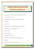 CAPA Certification Exam 2025 Questions and Answers