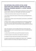 PSI NATIONAL REAL ESTATE ACTUAL EXAM QUESTIONS AND ANSWERS &lpar;VERIFIED AND WELL DETAILED ANSWERS GRADED A&plus;&rpar; LATEST UPDATE 2025&sol;2026