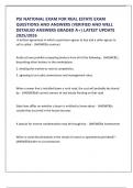 PSI NATIONAL EXAM FOR REAL ESTATE EXAM QUESTIONS AND ANSWERS &lpar;VERIFIED AND WELL DETAILED ANSWERS GRADED A&plus;&rpar; LATEST UPDATE 2025&sol;2026