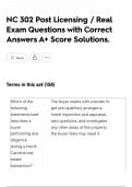 NC 302 Post Licensing &sol; Real Exam Questions with Correct Answers A&plus; Score Solutions&period;