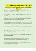 PSY 219 Exam 1 Study Guide UPDATED    ACTUAL Exam Questions and CORRECT  Answers