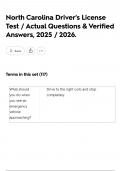 North Carolina Driver's License Test &sol; Actual Questions & Verified Answers&comma; 2025 &sol; 2026&period;