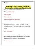 EDKP 396 &ndash; Final Questions and Correct Answers &ndash; Latest Update &ndash; Graded A&plus;