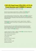 CMN 552 Final Exam UPDATED  ACTUAL   Exam Questions and CORRECT Answers