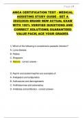 AMCA Certification Test &ndash; Medical Assisting Study Guide &ndash; Set A &ndash; 2025&sol;2026 &ndash; Actual Exam with 100&percnt; Verified Questions and Correct Solutions