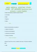 AMCA Medical Assisting Study Guide &ndash; Set Answers &ndash; Questions and Correct Answers &ndash; Latest Update