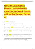 Fear Free Certification - Module 1 Comprehensive Questions &lpar;Frequently Tested&rpar; with Verified Answers Graded A&plus;