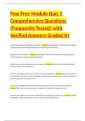 Fear Free Module Quiz 1 Comprehensive Questions &lpar;Frequently Tested&rpar; with Verified Answers Graded A&plus;