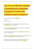 Fear Free Comprehensive Questions &lpar;Frequently Tested&rpar; with Verified Answers Graded A  Package Deal