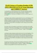 TExES Science of Teaching Reading &lpar;STR&rpar;  &lpar;293&rpar; UPDATED ACTUAL Exam Questions  and CORRECT Answers 