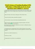 TExES Science of Teaching Reading &lpar;STR&rpar;  &lpar;293&rpar; Quiz 1 UPDATED ACTUAL Exam  Questions and CORRECT Answers