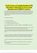 TExES Science of Teaching Reading &lpar;STR&rpar;  &lpar;293&rpar; Quiz 5 UPDATED ACTUAL Exam  Questions and CORRECT Answers