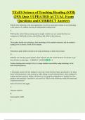TExES Science of Teaching Reading &lpar;STR&rpar;  &lpar;293&rpar; Quiz 3 UPDATED ACTUAL Exam  Questions and CORRECT Answers