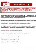 ACCT 212 Final Exam-Liberty University &lpar;VERIFIED  ANSWERS&rpar; ALREADY GRADED A&plus; 2025-2026  update