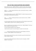 SPU 216 FINAL EXAM QUESTIONS AND ANSWERS