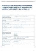 Exam &lpar;elaborations&rpar; Balanced Body Pilates  